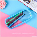 PVC Pencil Bag Zipper Pouch School Students Clear Transparent Waterproof Plastic PVC Storage Box Pen Case Mini